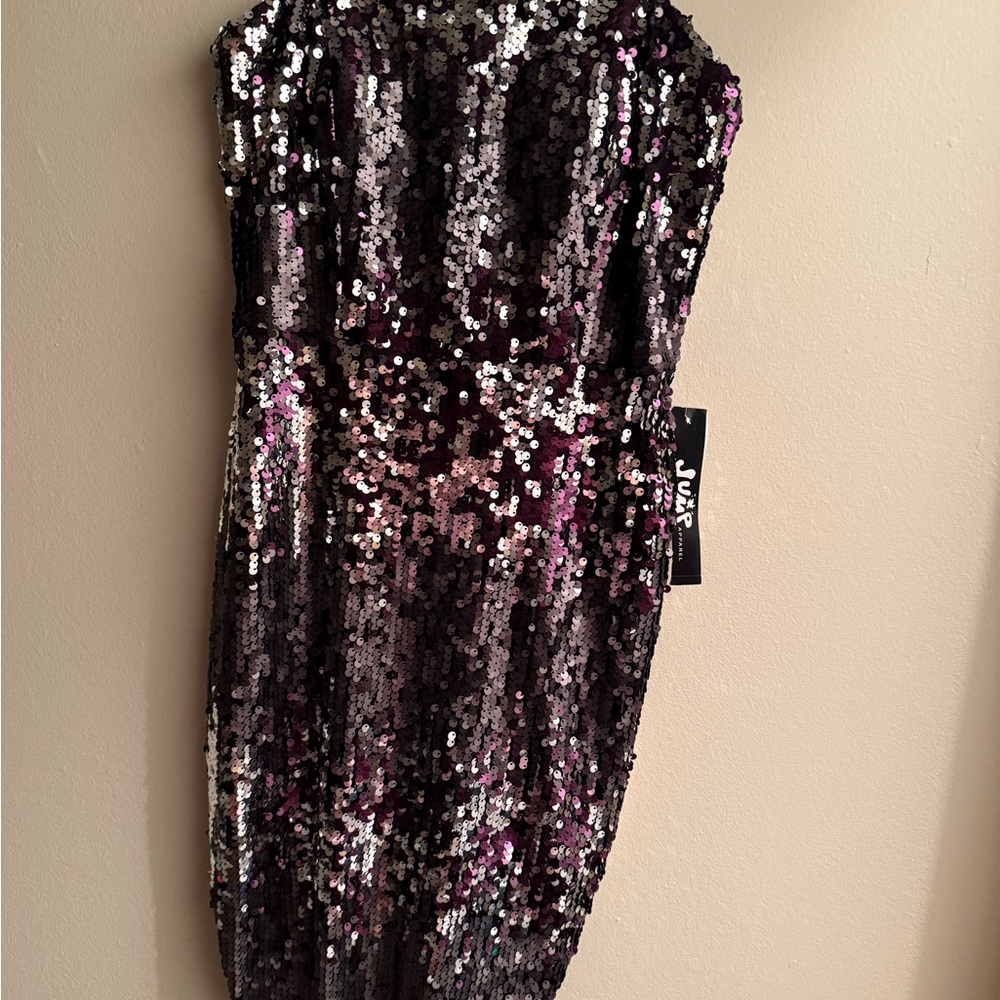 Jump Black and Purple Sequin Strapless Dress